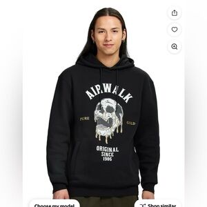 Airwalk Black Hoodie with Skull Graphic
